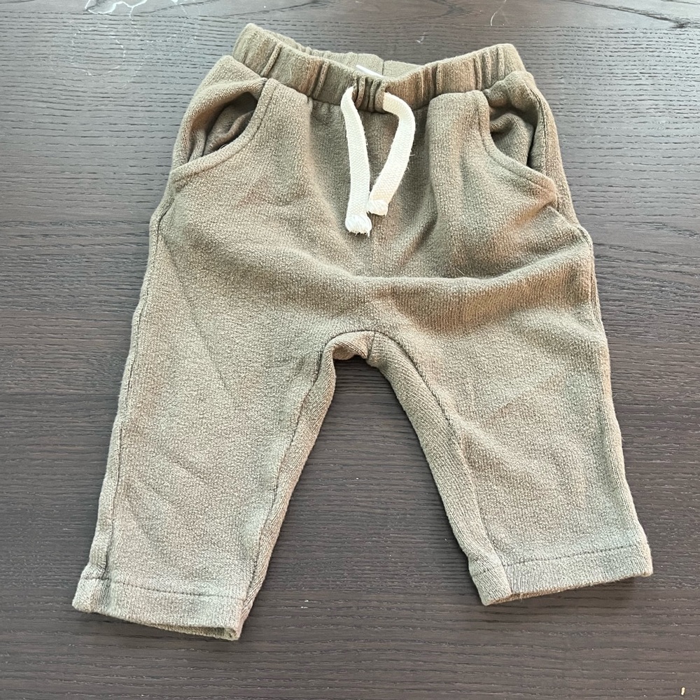 Zara Olive Green Drawstring Jogger Pants